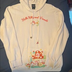 Sanrio White Hoodie with Red and Multicolor Print